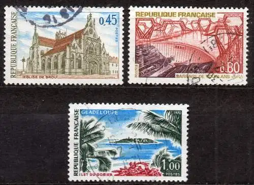 Frankreich, Mi-Nr. 1651, 1652 + 1717 gest., Tourismus