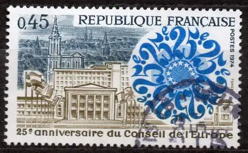 Frankreich, Mi-Nr. 1872 gest., 25 Jahre Europarat