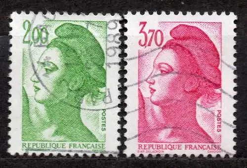 Frankreich, Mi-Nr. 2619 + 2632 gest., Liberté