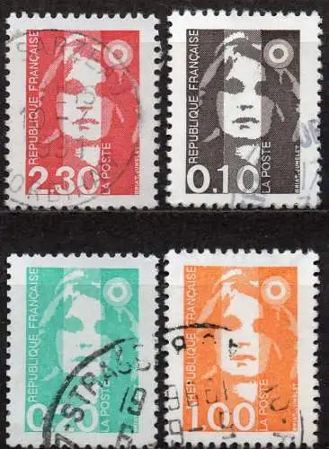 Frankreich, Mi-Nr. 2751, 2764, 2765 + 2775 gest., Marianne