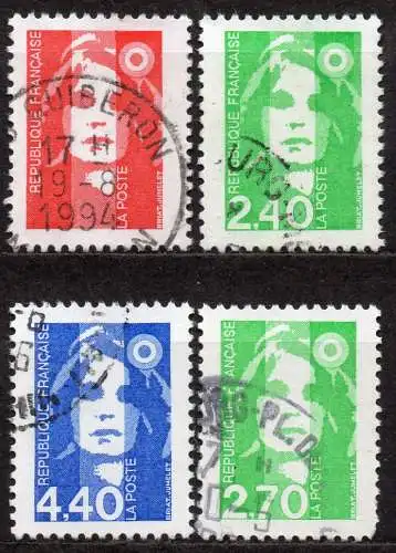 Frankreich, Mi-Nr. 2945, 2965, 2967 + 3134 gest., Marianne