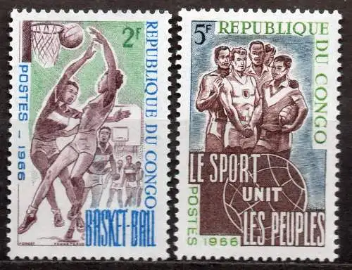 Kongo (Brazzaville), Mi-Nr. 97 + 99 **, Sport