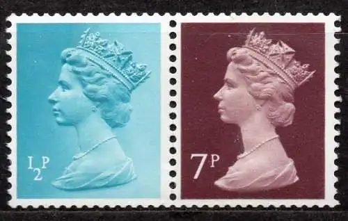 Großbritannien, Zusammendruck Mi-Nr. W 54 **, Königin Elizabeth II.