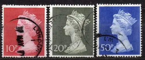 Großbritannien, Mi-Nr. 549 - 551 gest., kompl., Königin Elizabeth II.