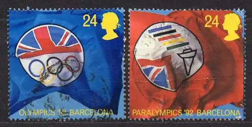 Großbritannien, Mi-Nr. 1402 + 1403 gest., Olympische Sommerspiele Barcelona 1992