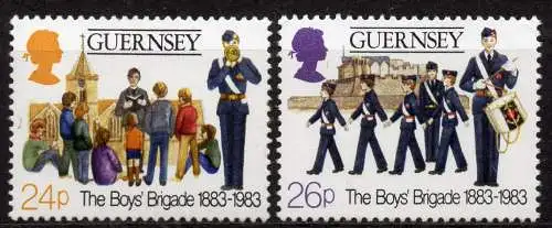 Großbritannien - Guernsey, Mi-Nr. 262 + 263 **, 100 Jahre Boys´ Brigade