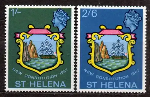 St. Helena, Mi-Nr. 182 - 183 **, kompl., Neue Verfassung (Wappen von St. Helena)