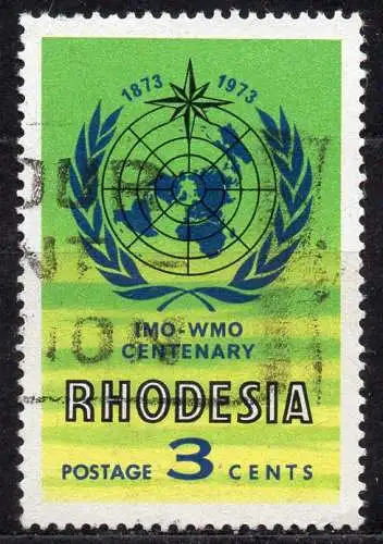 Rhodesien, Mi-Nr. 132 gest., 100 Jahre internationale meteorologische Zusammenarbeit