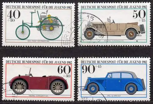 BRD, Mi-Nr. 1123 - 1126 gest., kompl., Jugend 1982 - historische Autos