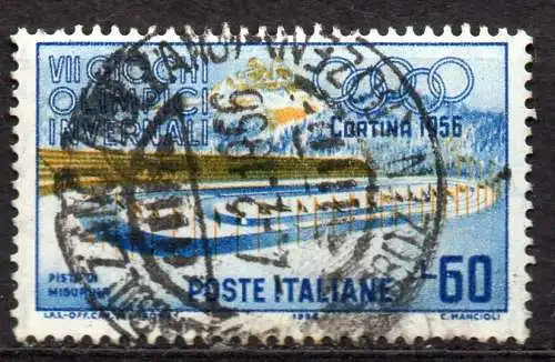 Italien, Mi-Nr. 961 gest., Olympische Winterspiele Cortina d´Ampezzo 1956