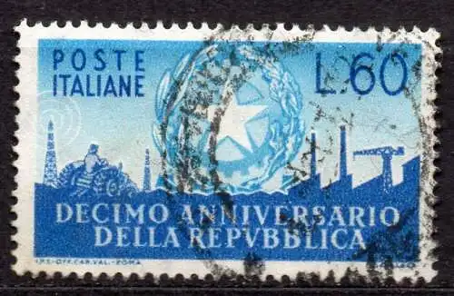 Italien, Mi-Nr. 969 gest., 10 Jahre Republik Italien