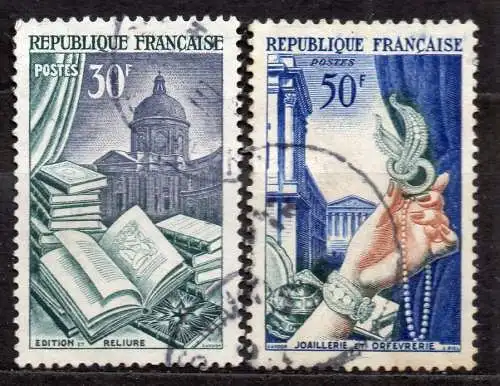 Frankreich, Mi-Nr. 997 + 999 gest., Förderung der Exportindustrie