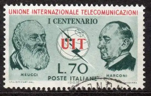 Italien, Mi-Nr. 1180 gest., 100 Jahre Internationale Fernmeldeunion