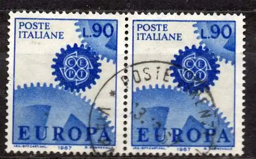 Italien, Mi-Nr. 1225 gest., waagerechtes Paar, Europa CEPT 1967