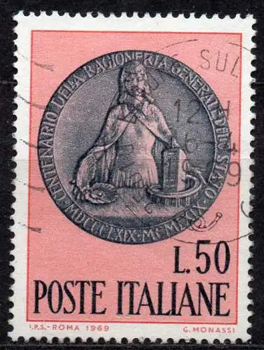 Italien, Mi-Nr. 1294 gest., 100 Jahre Staatliches Rechnungswesen