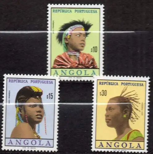 Angola, Mi-Nr. 425, 426 + 427 **, Frauen aus Angola