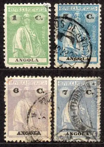 Angola, Mi-Nr. 202 C, 207 C, 208 C + 209 A gest., Ceres