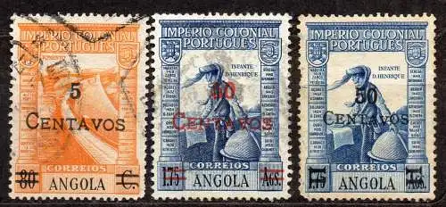 Angola, Mi-Nr. 301, 303 + 304 gest., Portugiesisches Kolonialreich