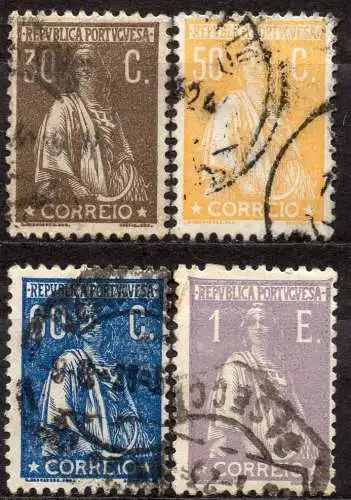 Portugal, Mi-Nr. 238 C, 240 C, 241 C + 244 C gest., Ceres