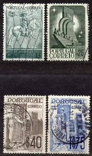 Portugal, Mi-Nr. 615, 616, 618 + 621 gest., Jahrestage der Unabhängigkeit