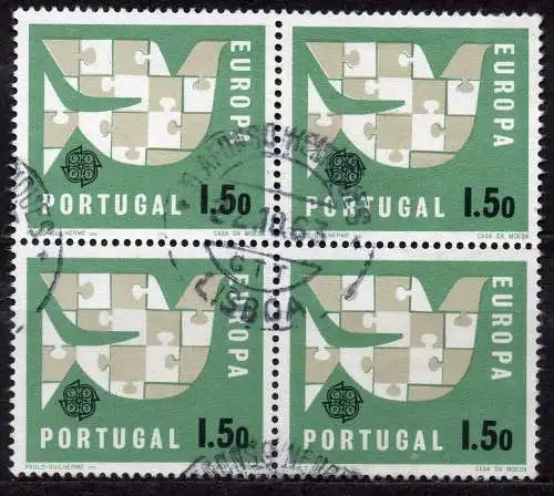 Portugal, Mi-Nr. 949 gest., 4´er-Block, Europa CEPT 1963