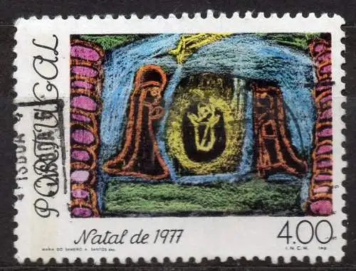 Portugal, Mi-Nr. 1384 gest., Weihnachten 1977: Kinderzeichnungen