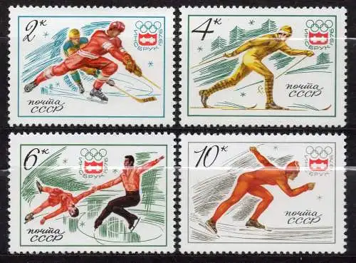 Sowjetunion, Mi-Nr. 4444, 4445, 4446 + 4447 **, Olympische Winterspiele Innsbruck 1976