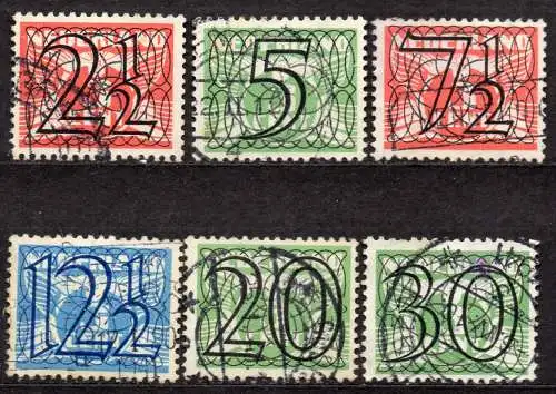 Niederlande, Mi-Nr. 357, 358, 359, 361, 363 + 366 gest., Fliegende Taube