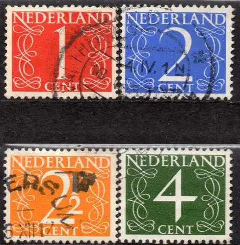 Niederlande, Mi-Nr. 468 YxA - 471 YxA gest., kompl., Ziffern