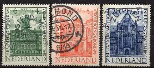 Niederlande, Mi-Nr. 504, 505 + 506 gest., Sommermarken 1948