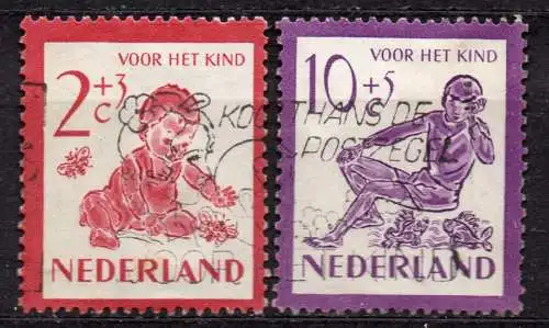 Niederlande, Mi-Nr. 565 + 568 gest., "Voor het Kind" 1950