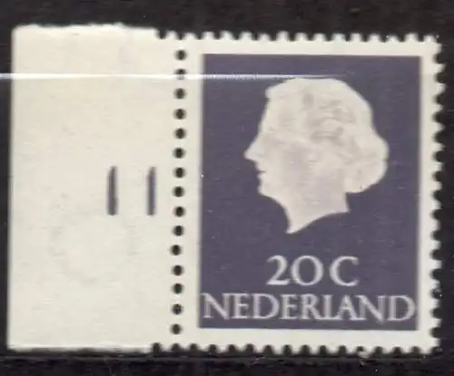 Niederlande, Mi-Nr. 622 X A **, Randstück, Königin Juliana