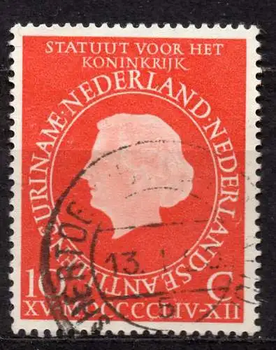 Niederlande, Mi-Nr. 654 gest., Neues Statut für das Königreich der Niederlande, Surinam und die Niederländischen Antillen