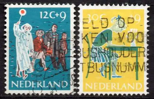 Niederlande, Mi-Nr. 742 + 743 gest., "Voor het Kind" 1959