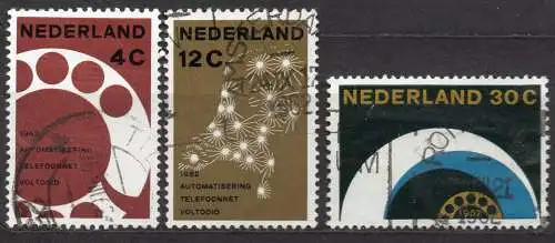 Niederlande, Mi-Nr. 779 - 781 gest., kompl., Vollautomatisierung des niederländischen Fernsprechnetzes