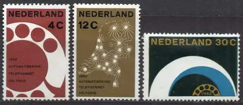 Niederlande, Mi-Nr. 779 - 781 *, kompl., Vollautomatisierung des niederländischen Fernsprechnetzes