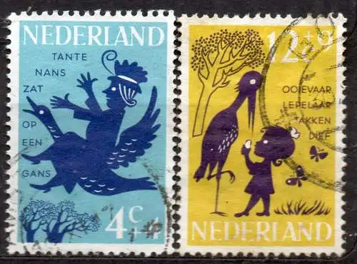 Niederlande, Mi-Nr. 808 + 811 gest., "Voor het Kind" 1963