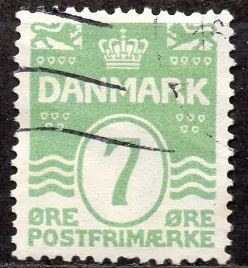 Dänemark, Mi-Nr. 166 gest., Wellenlinien mit 18 Herzchen