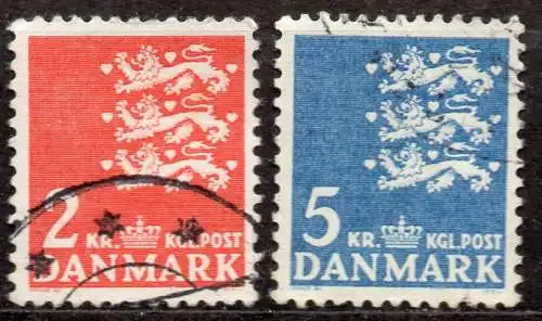 Dänemark, Mi-Nr. 290 x + 291 x gest., Kleines Reichswappen