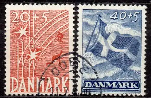 Dänemark, Mi-Nr. 296 + 297 gest., Dänischer Freiheitskampf