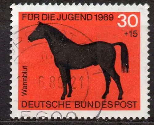 BRD, Mi-Nr. 580 gest., Jugend 1969, Pferde