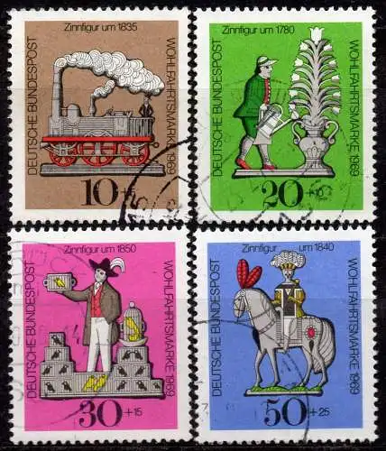 BRD, Mi-Nr. 604 - 607 gest., kompl., Wohlfahrt 1969, Zinnfiguren