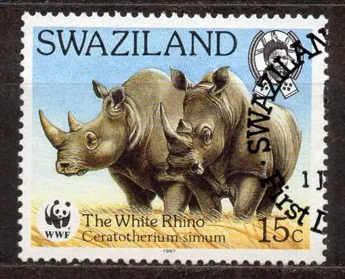 Swaziland, Mi-Nr. 528 gest., Nashörner WWF