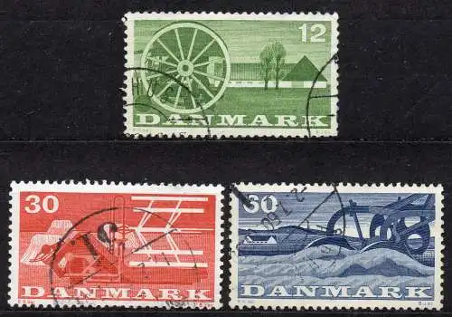 Dänemark, Mi-Nr. 378 - 380 gest., kompl., Landwirtschaft