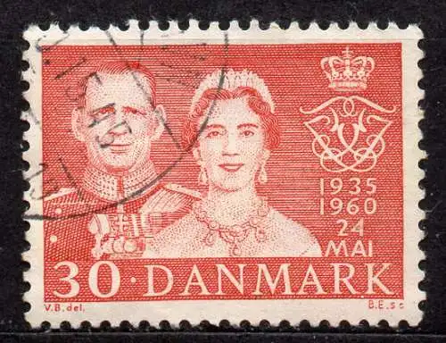 Dänemark, Mi-Nr. 381 gest., Silberhochzeit des Königspaares