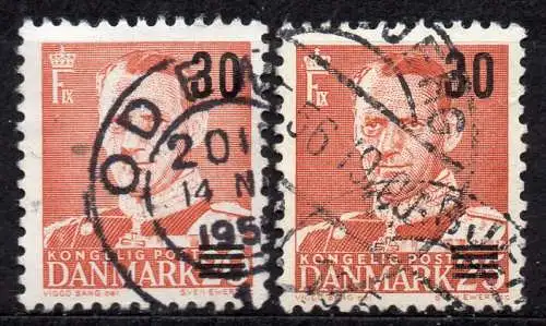 Dänemark, Mi-Nr. 360 II + 361 gest., König Frederik IX.