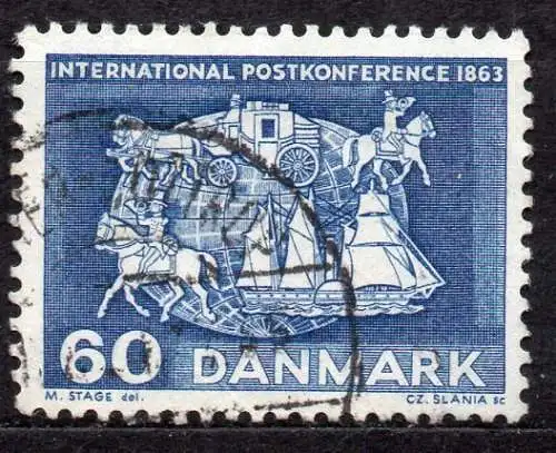 Dänemark, Mi-Nr. 414 x gest., 100. Jahrestag der  1. internationalen Postkonferenz