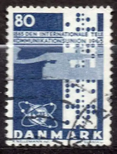 Dänemark, Mi-Nr. 431 x gest., 100 Jahre Internationale Fernmeldeunion