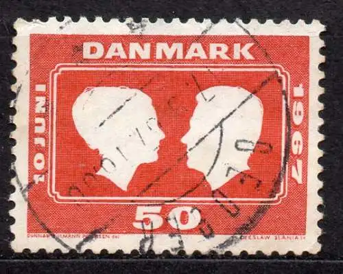 Dänemark, Mi-Nr. 455 gest., Hochzeit der Thronfolgerin Margrethe