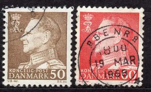 Dänemark, Mi-Nr. 457 x + 458 x gest., König Frederik IX.